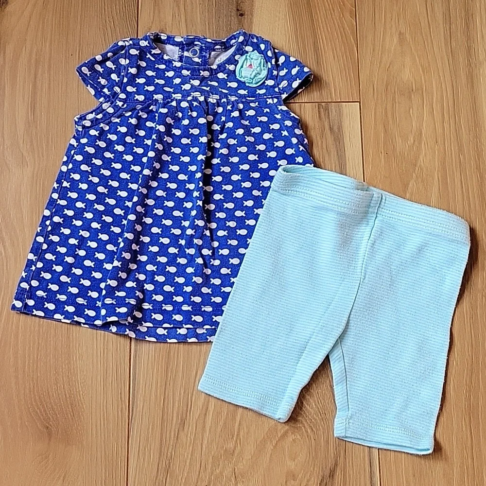 *3/$15* Child of Mine by Carter's 0-3M Baby Girl 2pc Set Blue Top & Shor…